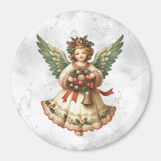 Aimant Ange de Noël Vintage (Devant)
