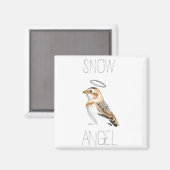 Aimant Ange des neiges (Bunting de neige) (Recto/Verso)