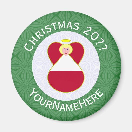 Aimant Ange drapeau autrichien Noël Personnalisé (Devant)