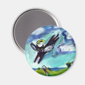 Aimant Angel de chat noir (Recto/Verso)