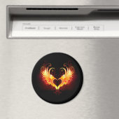 Aimant Angel Fire Heart with Wings (In Situ (Lave-vaisselle))