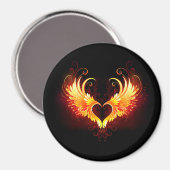 Aimant Angel Fire Heart with Wings (Recto/Verso)