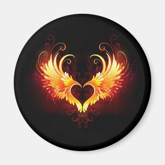 Aimant Angel Fire Heart with Wings (Devant)