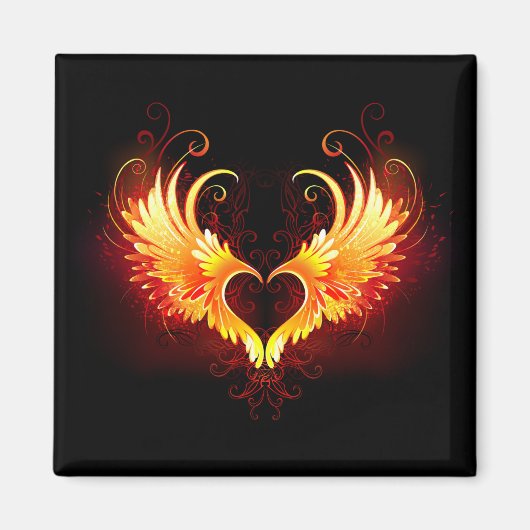 Aimant Angel Fire Heart with Wings (Devant)