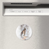 Aimant Angel gothique et sa colombe Vignette (In Situ (Lave-vaisselle))