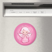 Aimant Angel Rose mignon Avec Filles Nom Réfrigérateur (In Situ (Lave-vaisselle))