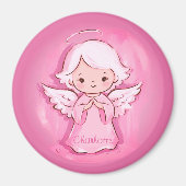 Aimant Angel Rose mignon Avec Filles Nom Réfrigérateur (Devant)
