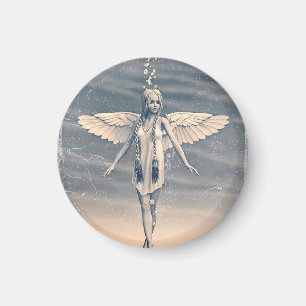 Aimant Angel vintage sous l'arc en ciel