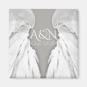 Aimant ANGEL WINGS Elegant Grey Enregistrer la date (Devant)
