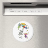 Aimant Angels Surveillez Vous Aquarelle Colorée Croquis (In Situ (Lave-vaisselle))