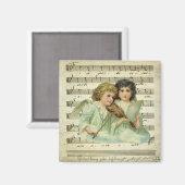 Aimant Anges de Noël victoriens Violon et Partition (Recto/Verso)