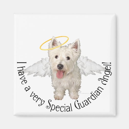 Aimant Anges gardiens des Westie (Devant)