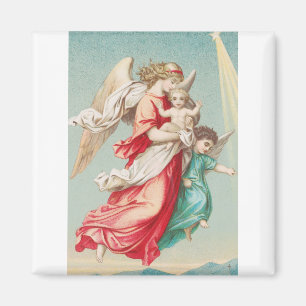 Aimant Anges Gardiens portant un enfant Art éthéré