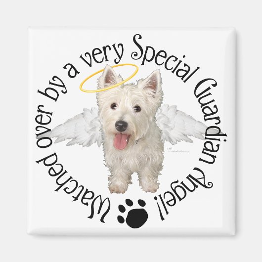 Aimant Anges gardiens Westie (Devant)
