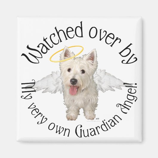 Aimant Anges gardiens Westie (Devant)
