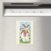 Aimant Anges Mignons Avec Croix Et Fleurs (In Situ (Lave-vaisselle))