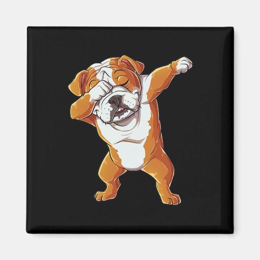 Aimant Anglais Bulldog Boys Dab Dance Puppy Lover (Devant)