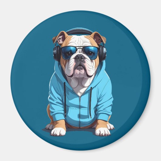 Aimant Anglais Bulldog Portant un Sweat - shirt à capuche (Devant)