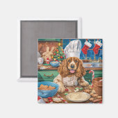 Aimant Anglais Cocker Spaniel Vacances Baking : Noël (Recto/Verso)