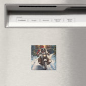 Aimant Anglais Setter Chien équitation Moto Noël (In Situ (Lave-vaisselle))