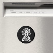 Aimant Anglais Setter Portrait Minimaliste (In Situ (Lave-vaisselle))