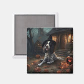 Aimant Anglais Springer espagnol Citrouille Halloween eff (Recto/Verso)