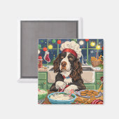 Aimant Anglais Springer Spaniel Gastronomie : Festif (Recto/Verso)