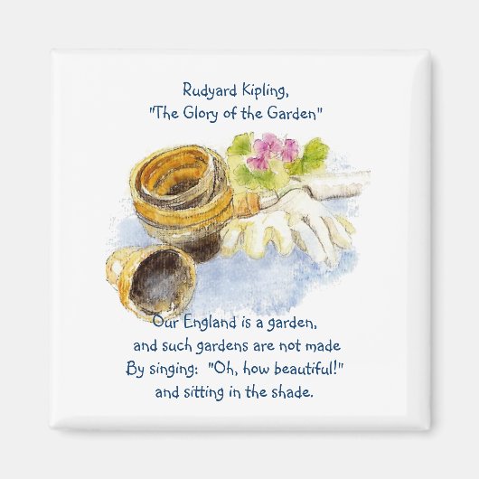 Aimant Angleterre Jardin Verse avec aquarelle peinture (Devant)