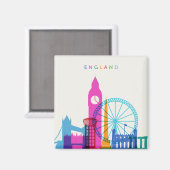 Aimant Angleterre Skyline (Recto/Verso)