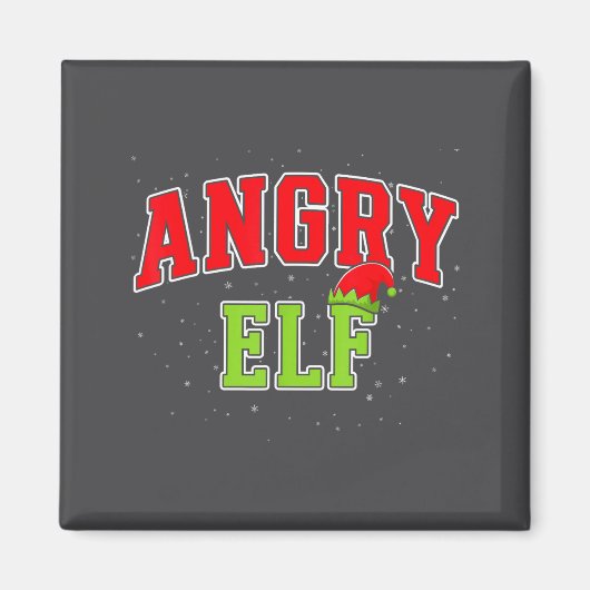 Aimant Angry Elf Christmas Family Matching Group Xmas (Devant)