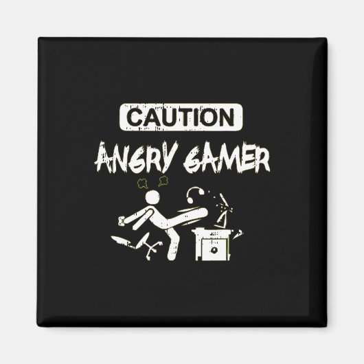 Aimant Angry Gamer Computer Funny Video Game Gig (Devant)