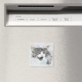 Aimant Angry Kitty | ABSTRAIT | Aquarelle (In Situ (Lave-vaisselle))