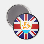 Aimant Anguilla qualité Cercle Drapeau (Recto/Verso)