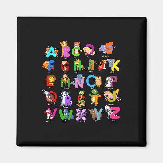 Aimant Animal Abcs Apprentissage Maternelle Enseignant (Devant)