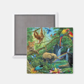 Aimant Animals living together throw pillow (Recto/Verso)