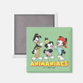 Aimant Animaniacs | Yakko, Dot et Wakko debout (Recto/Verso)