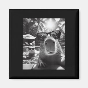 Aimant Animaux Amusants Piscine Capybara Selfie Avec Ca