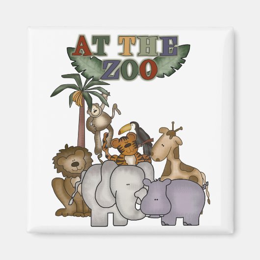Aimant Animaux aux T-shirts et aux cadeaux de zoo (Devant)