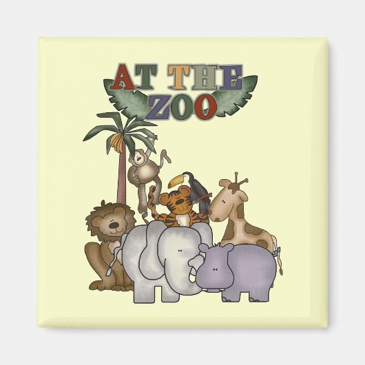 Aimant Animaux aux T-shirts et aux cadeaux de zoo (Devant)