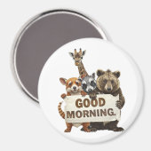Aimant Animaux, Bonjour, (Recto/Verso)