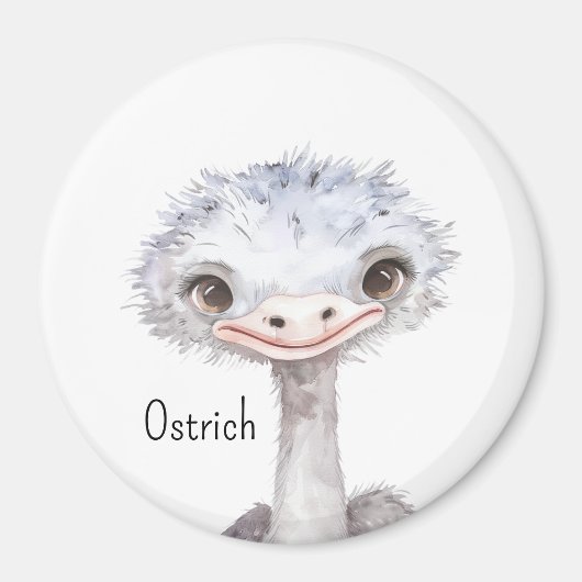 Aimant Animaux d'autruche mignons (Devant)