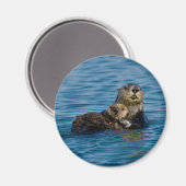 Aimant Animaux de bébés cutest | Mère & Bébé Sea Otter (Recto/Verso)