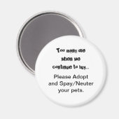 Aimant Animaux de compagnie Adoption Stérilisation Devis (Recto/Verso)