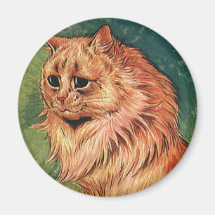 Aimant Animaux de compagnie vintage, chat orange à poils