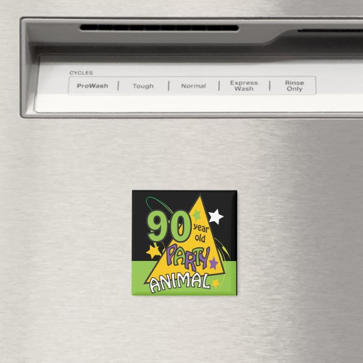 Aimant Animaux de fête de 90 ans | 90e anniversaire (In Situ (Lave-vaisselle))