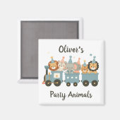 Aimant Animaux de fête mignons en train Personnalisé (Recto/Verso)