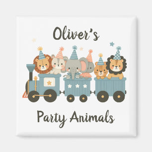 Aimant Animaux de fête mignons sur train personnalisé