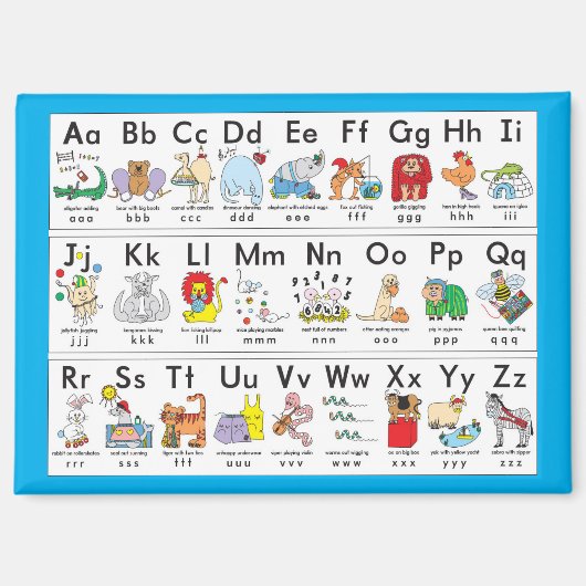 Aimant Animaux de l'alphabet illustrés (Recto)