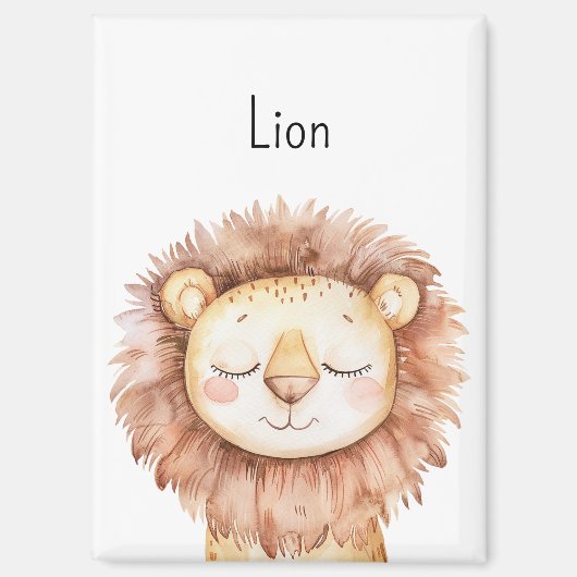 Aimant Animaux de lion mignons (Recto)