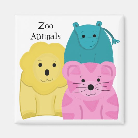 Aimant Animaux de zoo bébé (Devant)